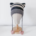Crochet Hat - The Street Cat Beanie (Black & White Striped)